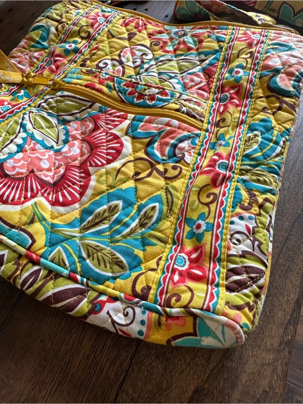 Vera Bradley Provençal Quilted Crossbody Bag Yellow Floral Retired Pattern